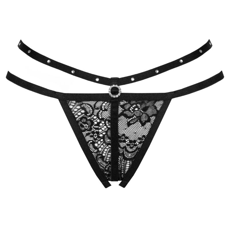 LIVCO CORSETTI FASHION - NOMADE TANGA CROTCHLESS NEGRO – Bild 6