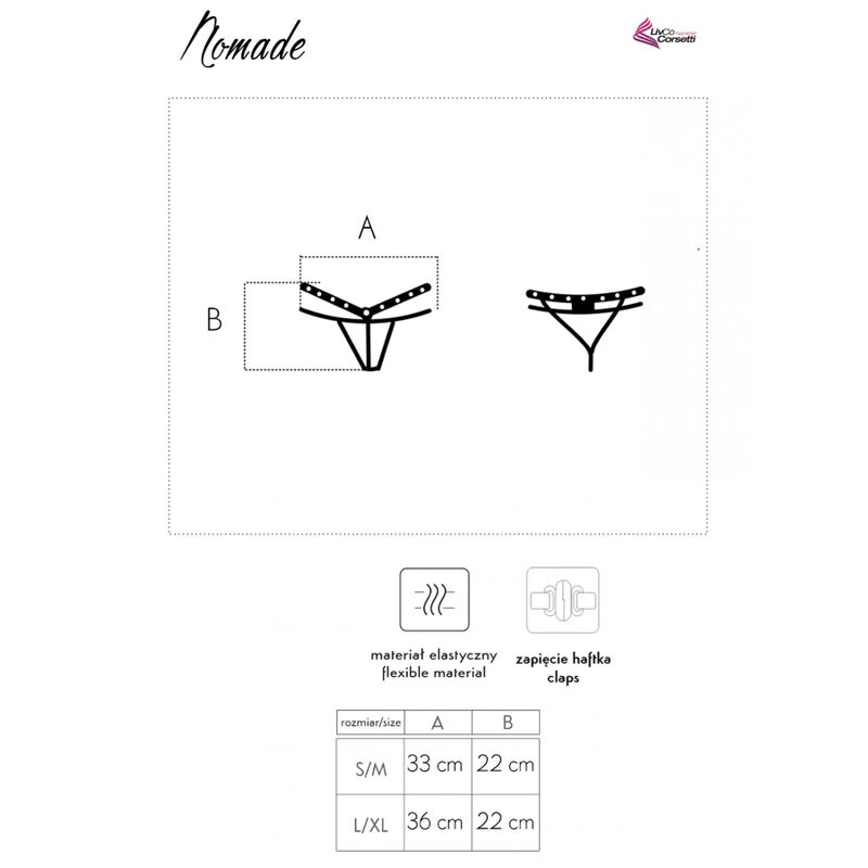 LIVCO CORSETTI FASHION - NOMADE TANGA CROTCHLESS NEGRO – Bild 5
