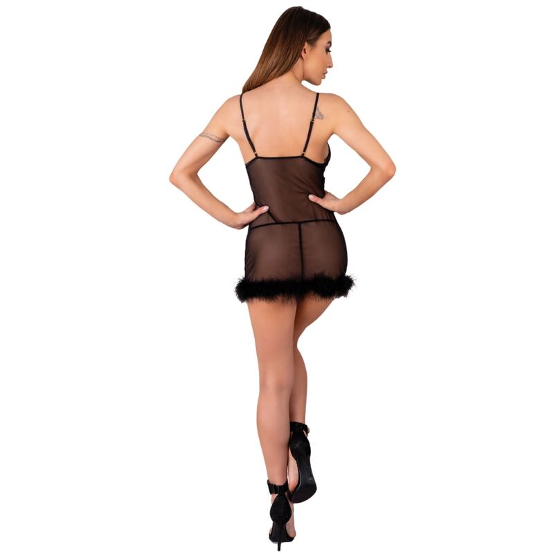LIVCO CORSETTI FASHION - ZERUNAM SET BABYDOLL + TANGA NEGRO – Bild 5