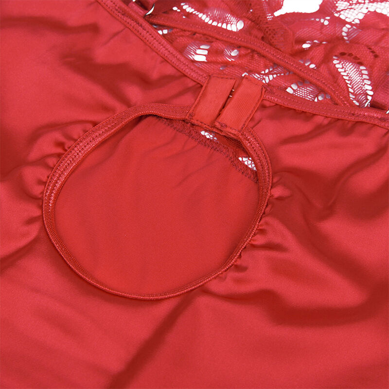 SUBBLIME - BABYDOLL SATINADO CON ENCAJE ROJO S/M – Bild 8