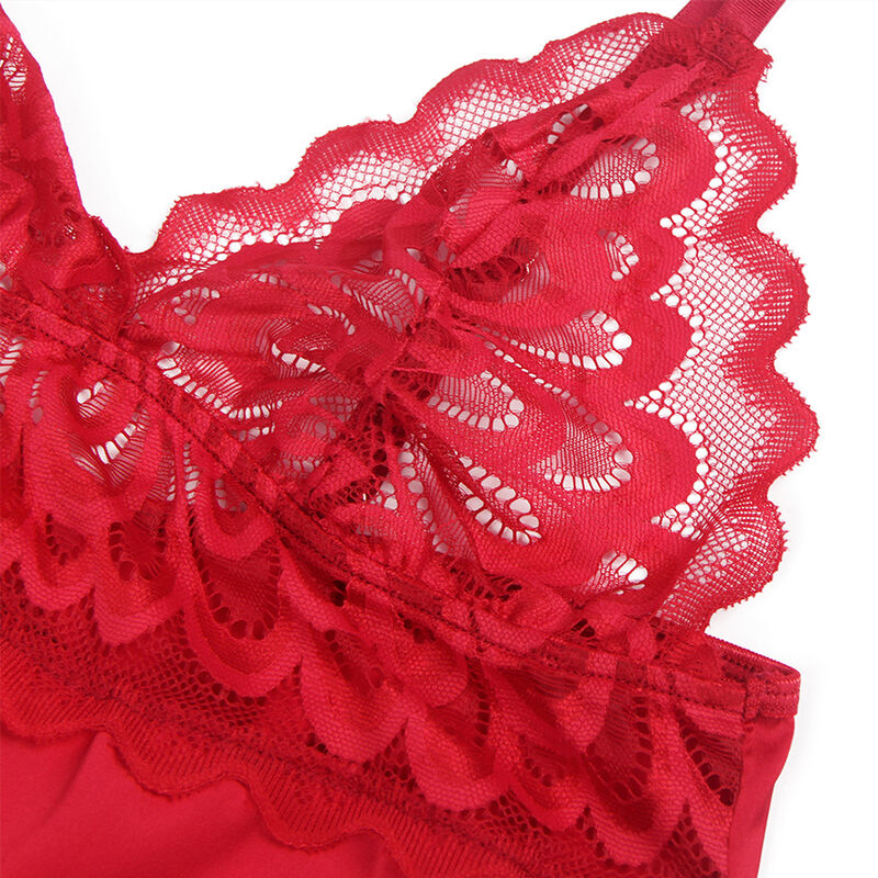 SUBBLIME - BABYDOLL SATINADO CON ENCAJE ROJO S/M – Bild 11