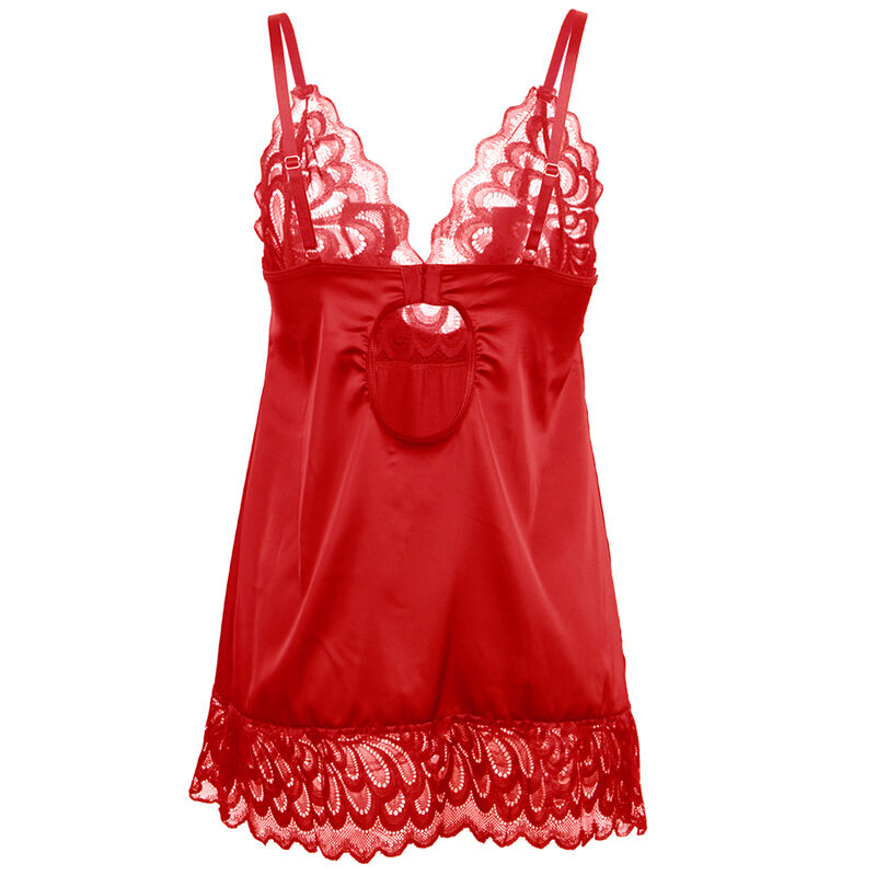 SUBBLIME - BABYDOLL SATINADO CON ENCAJE ROJO S/M – Bild 13