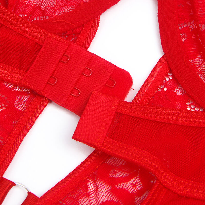 SUBBLIME - TEDDY CON LIGA DETALLE ENCAJE Y TIRAS ROJO S/M – Bild 4