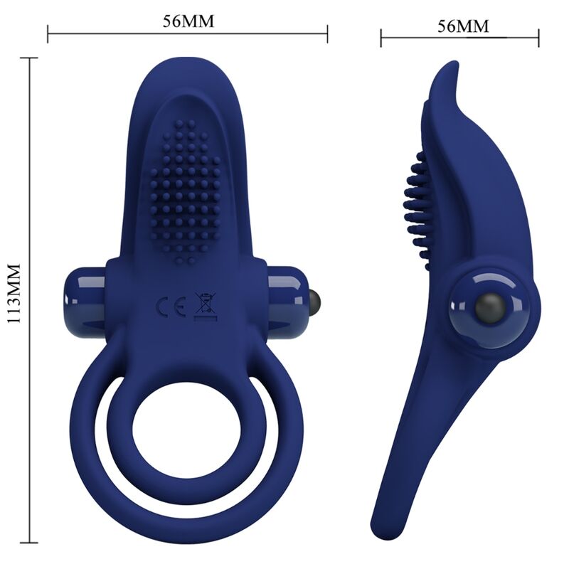 PRETTY LOVE - BRONSON DOPPELRING MIT VIBRATION BLAU – Bild 7