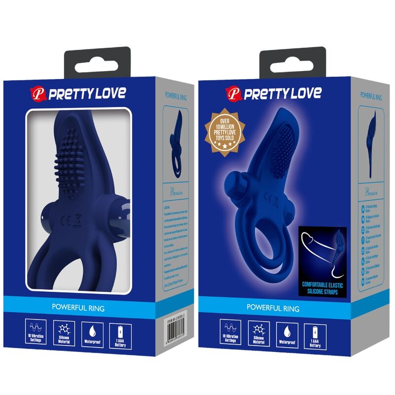 PRETTY LOVE - BRONSON DOPPELRING MIT VIBRATION BLAU – Bild 4