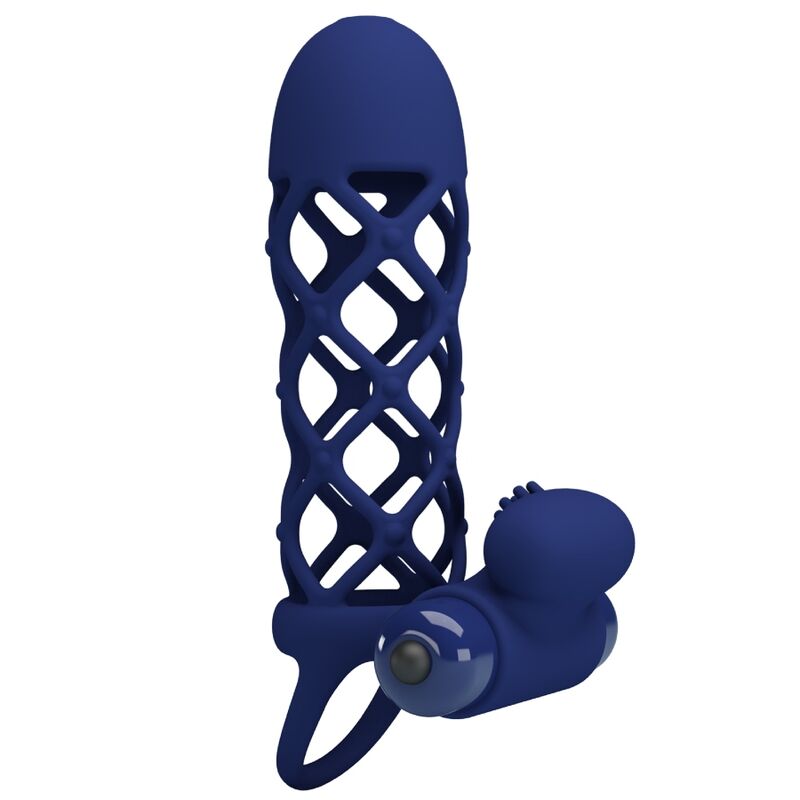 PRETTY LOVE - GIANN VIBRATORRING MIT SILIKONHÜLLE BLAU – Bild 5