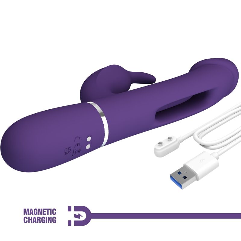 PRETTY LOVE - KAMPAS RABBIT 3 IN 1 MULTIFUNKTIONSVIBRATOR MIT ZUNGE VIOLETT – Bild 8