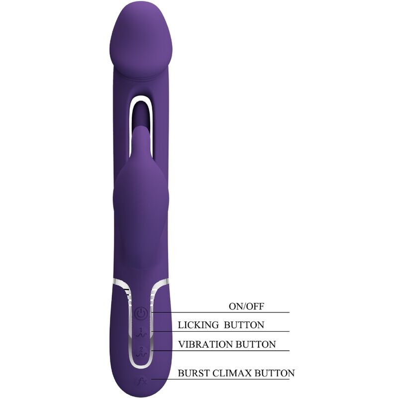 PRETTY LOVE - KAMPAS RABBIT 3 IN 1 MULTIFUNKTIONSVIBRATOR MIT ZUNGE VIOLETT – Bild 7