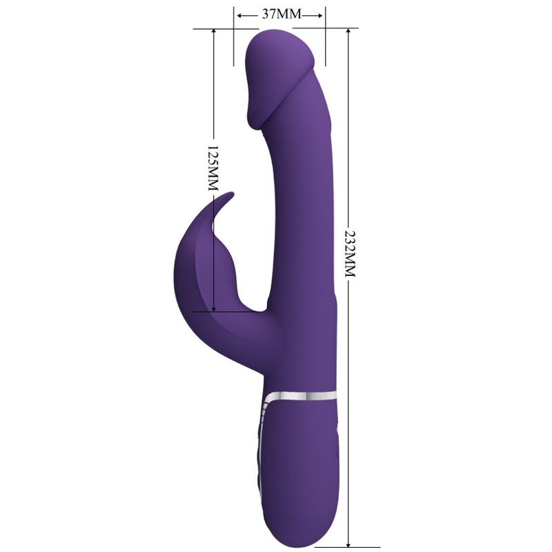 PRETTY LOVE - KAMPAS RABBIT 3 IN 1 MULTIFUNKTIONSVIBRATOR MIT ZUNGE VIOLETT – Bild 6