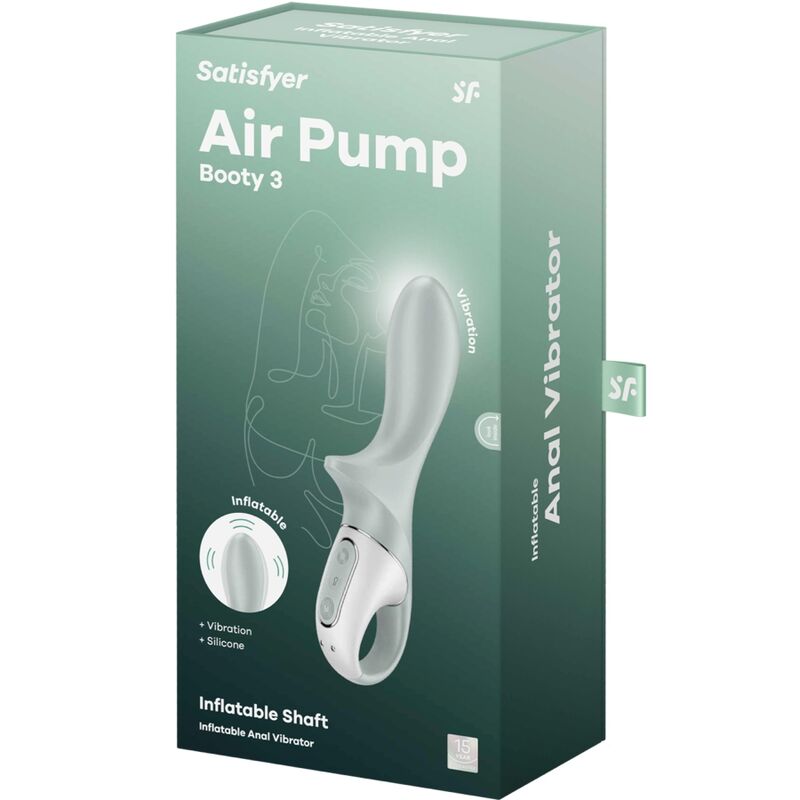SATISFYER - AIR PUMP BOOTY 3 AUFBLASBARER ANALVIBRATOR GRAUGRÜN – Bild 4