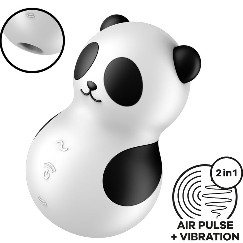 SATISFYER - POCKET PANDA STIMULATOR & VIBRATOR SCHWARZ WEISS – Bild 7