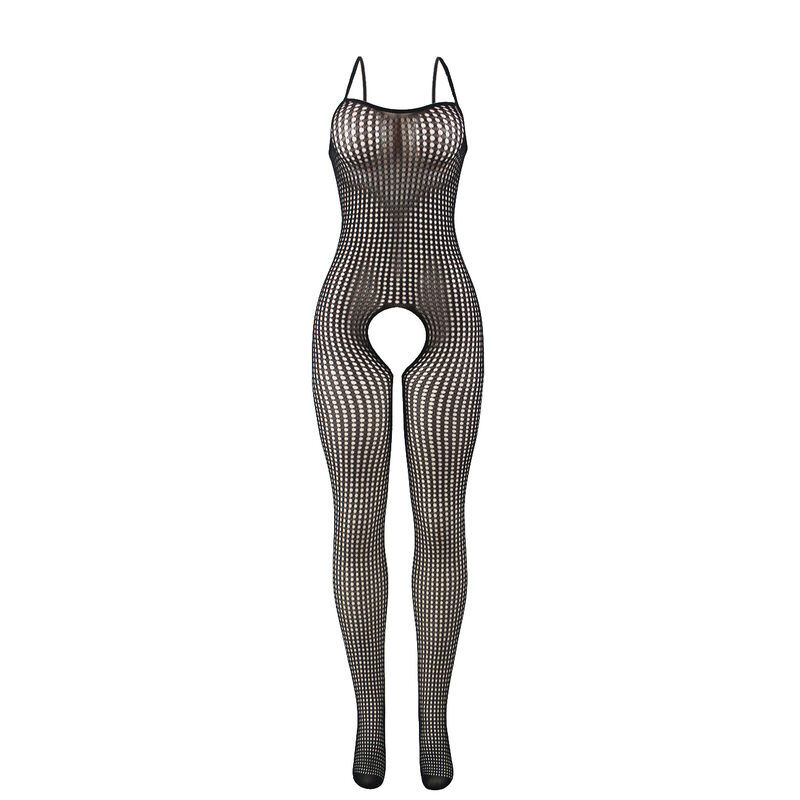 SUBBLIME - 951726 SCHWARZER ELASTISCHER NETZ-BODYSTOCKING MIT SCHRITTFREIEM UNTERTEIL EINE GRÖSSE – Bild 4