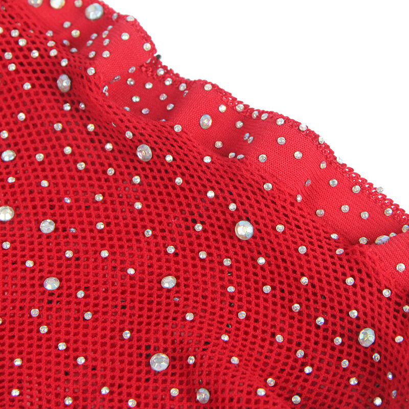 SUBBLIME - 952181 NETZ-BODYSTOCKING MIT HANDSCHUHEN UND DIAMANTEN ROT EINE GRÖSSE – Bild 4