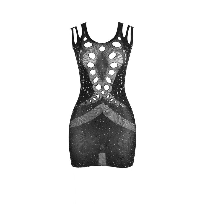 SUBBLIME - 952198 NETZ-KLEID MIT BRILLANTEN DIAMANTEN SCHWARZ EINE GRÖSSE – Bild 6