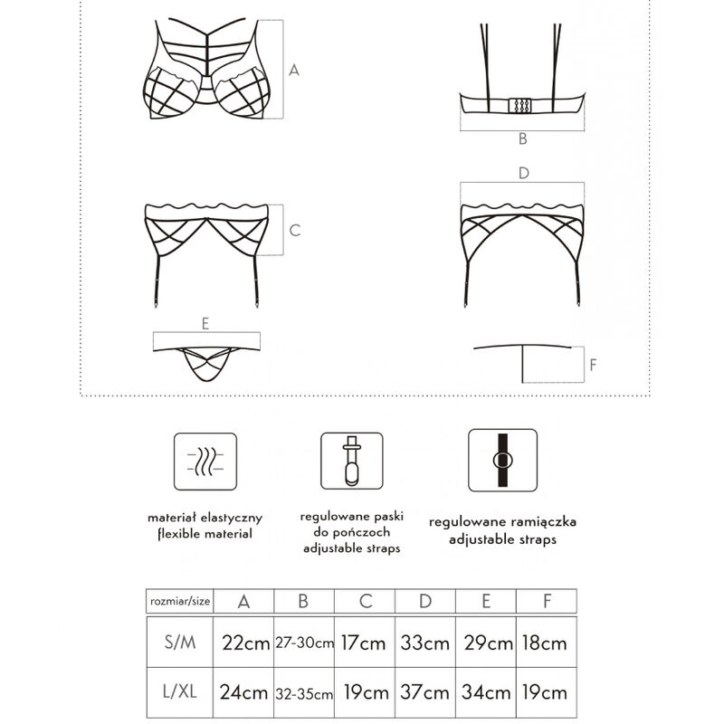 LIVCO CORSETTI FASHION - SOLEDAD LC 20217 BH + HÖSCHE + STRUMPFGÜRTEL S/M – Bild 4