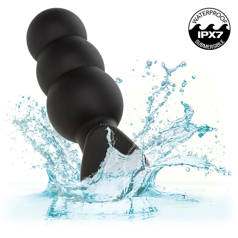 CALEXOTICS - ROCK BOTTOM ANAL PLUG MIT PERLEN 10 VIBRATIONEN SILIKON SCHWARZ – Bild 7