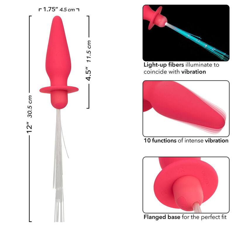 CALEXOTICS - SOUTHERN LIGHTS LIGHT UP LEUCHTENDE ANALSTECKER 10 VIBRATIONEN SILIKON ROSA – Bild 5