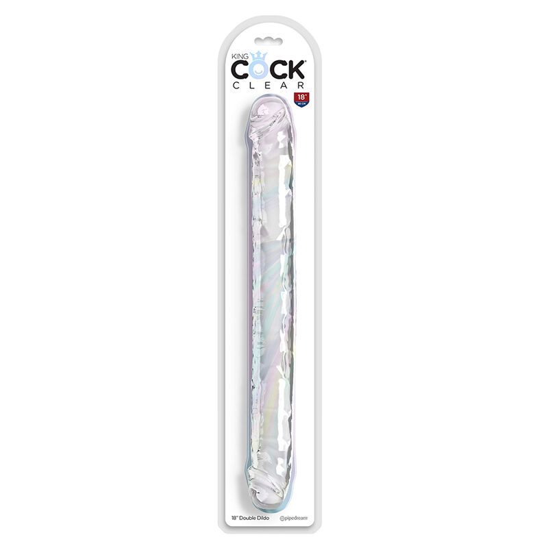 KING COCK - DOUBLE TROUBLE DOPPELDILDO 46 CM KLAR – Bild 4