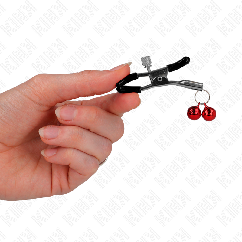 KINK - DOPPELTE GLOCKEN-NIPPELKLAMMERE ROT 6 CM – Bild 3