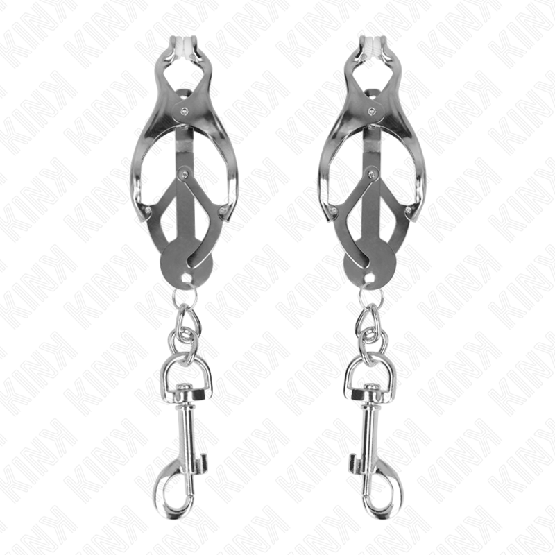 KINK - JAPANISCHE KLEEBLATT-NIPPELKLAMMERN MIT HAKEN SILBER – Bild 5