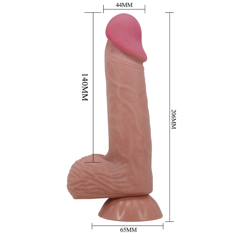 PRETTY LOVE - SLIDING SKIN SERIES REALISTISCHER DILDO MIT SCHIEBENDEM BRAUNEN HAUTSAUGNAPF 20,6 CM – Bild 5