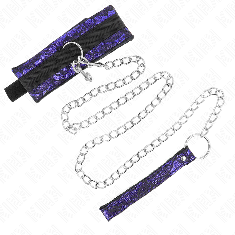KINK - KURZE HALSKETTE AUS SAMTSPITZE MIT GÜRTEL 105 CM MIT NYLONBESATZ 44 X 5,5 CM – Bild 5