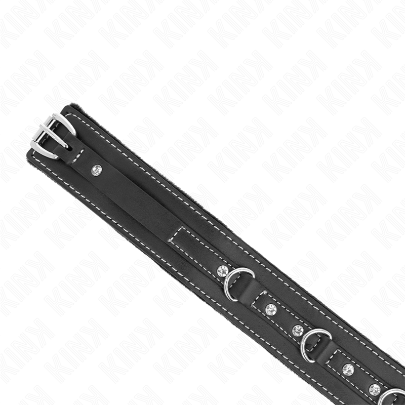 KINK - PVC LEDER HALSKETTE MIT GÜRTEL 105 CM STRASS NIETE 41,5 X 4 CM – Bild 3