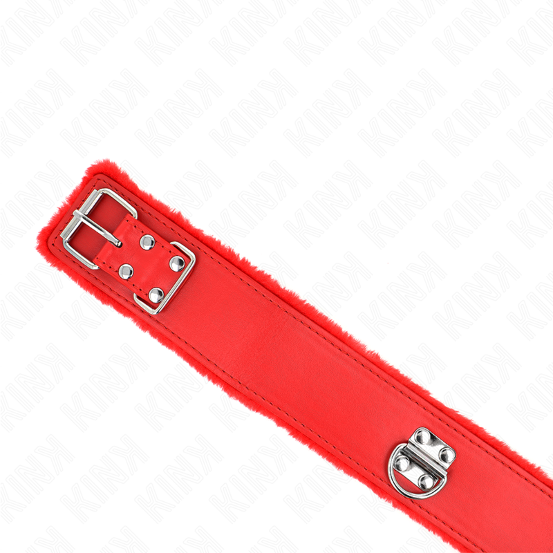 KINK - HALSKETTE MIT LEINE 116 CM MIT SILBERNEN NIETEN MODELL 4 ROT VERSTELLBAR 40-48 CM X 6 CM – Bild 5