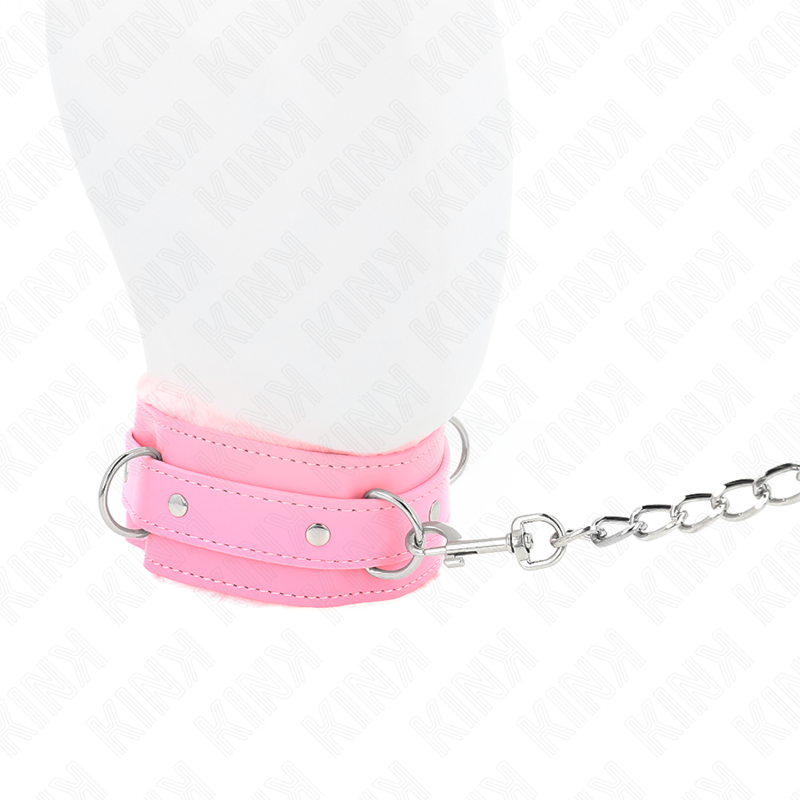 KINK - HALSBAND MIT LEINE 65 CM MIT EINSCHRÄNKUNGEN ROSA 36-42 CM X 5,5 CM – Bild 4