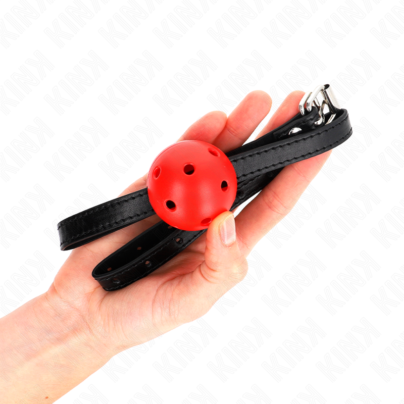 KINK - SIMPLICITY ROT ATMUNGSAKTIVER 4,5 CM BALLGAG 62 x 1,5 CM – Bild 3
