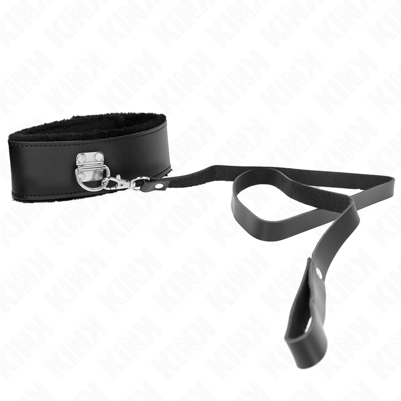 KINK - HALSKETTE MIT GÜRTEL 116 CM MIT SCHWARZEM LEDERBAND VERSTELLBAR 40-48 CM X 6 CM – Bild 3