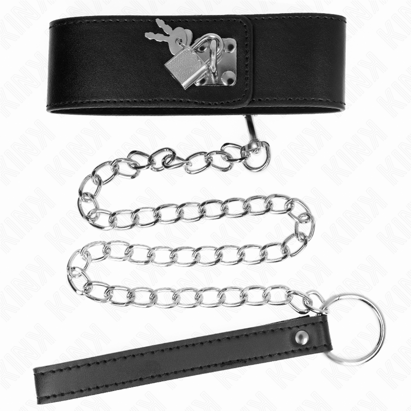 KINK - HALSKETTE MIT GÜRTEL 65 CM MIT BREITEM SCHWARZEN RIEMEN VERSTELLBAR 33,5-41 CM X 5 CM – Bild 4