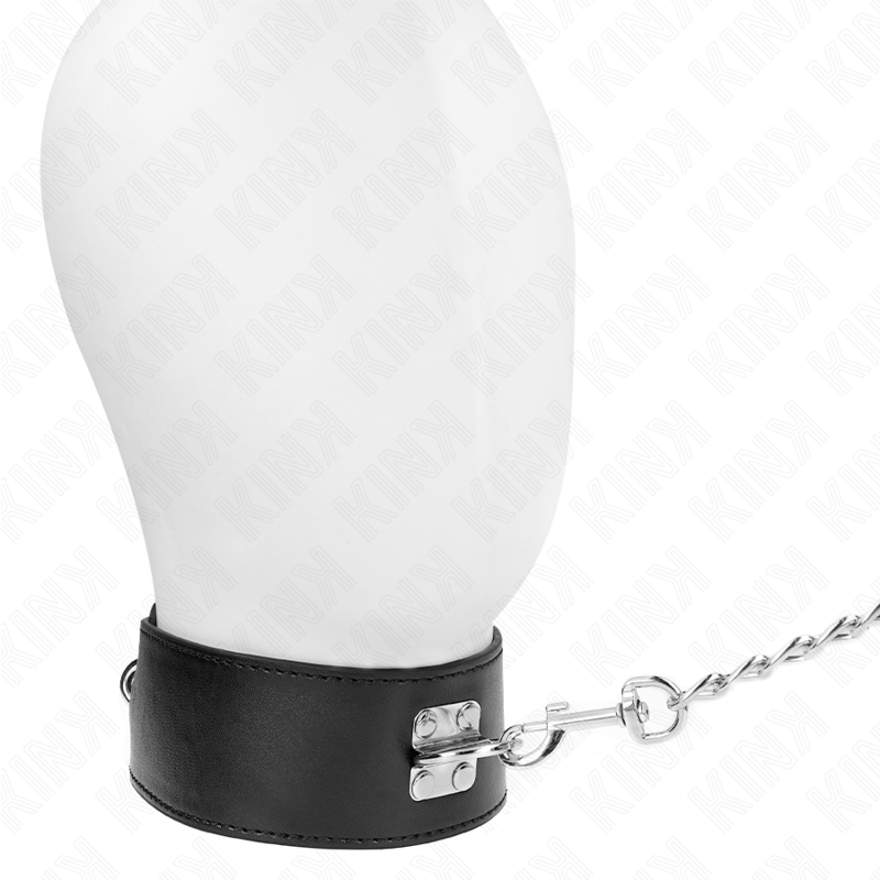 KINK - HALSKETTE MIT GÜRTEL 65 CM MIT BREITEM SCHWARZEN RIEMEN VERSTELLBAR 33,5-41 CM X 5 CM – Bild 3
