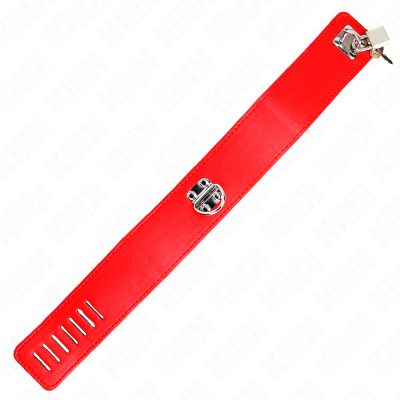 KINK - HALSKETTE MIT GÜRTEL 65 CM MIT BREITEM ROTEN BAND VERSTELLBAR 33,5-41 CM X 5 CM – Bild 5