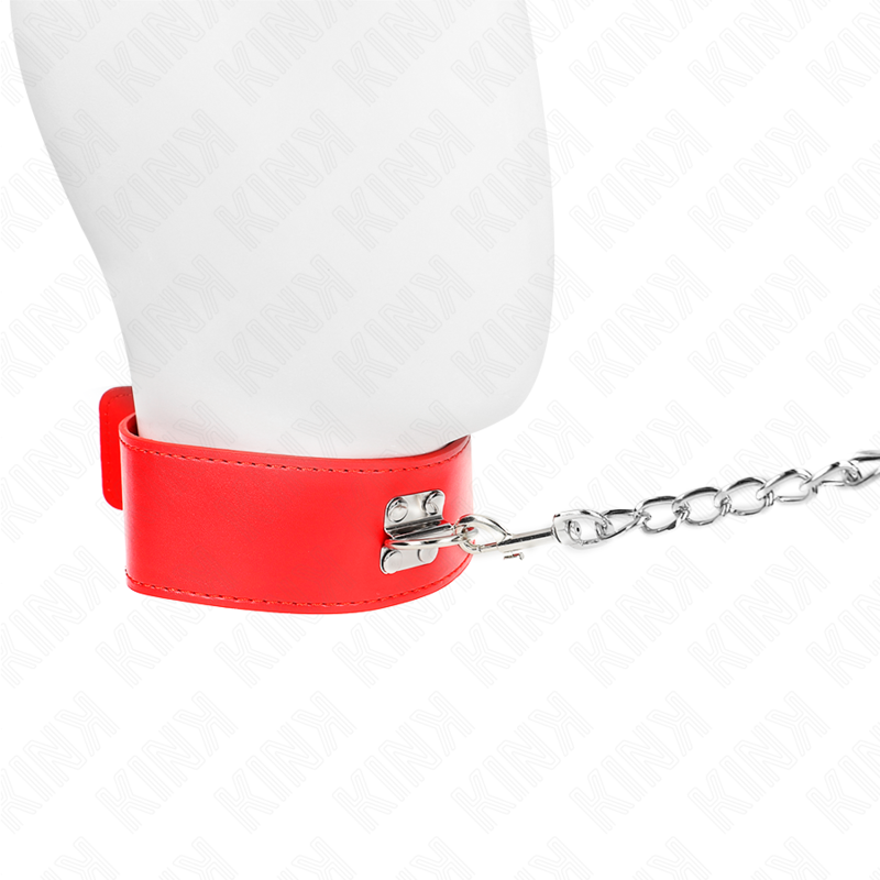 KINK - HALSKETTE MIT GÜRTEL 65 CM MIT BREITEM ROTEN BAND VERSTELLBAR 33,5-41 CM X 5 CM – Bild 4