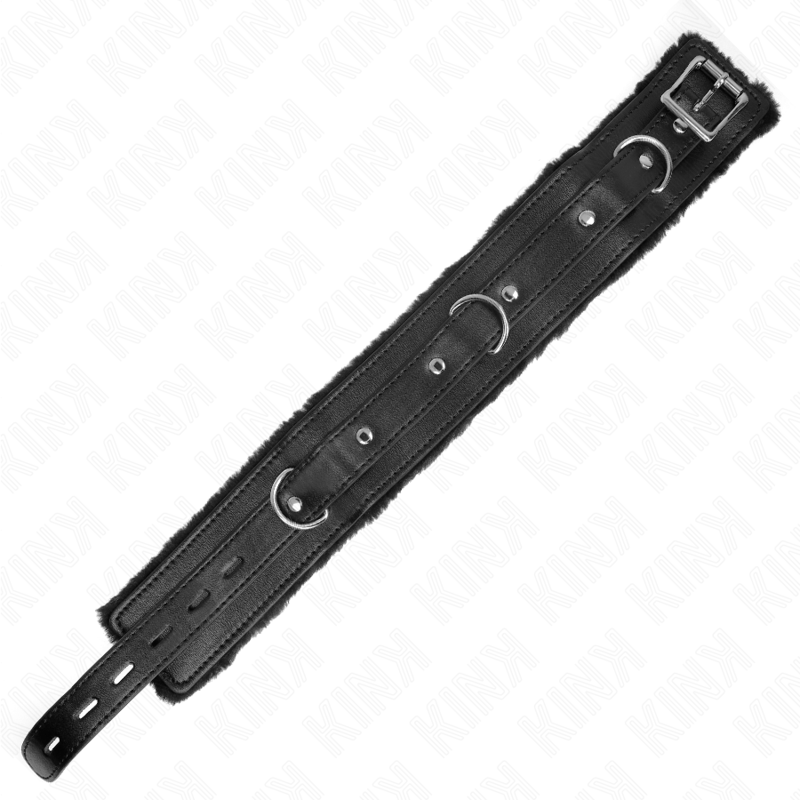 KINK - HALSBAND MIT LEINE 65 CM MIT EINSCHRÄNKUNGEN SCHWARZ 36-42 CM X 5,5 CM – Bild 3