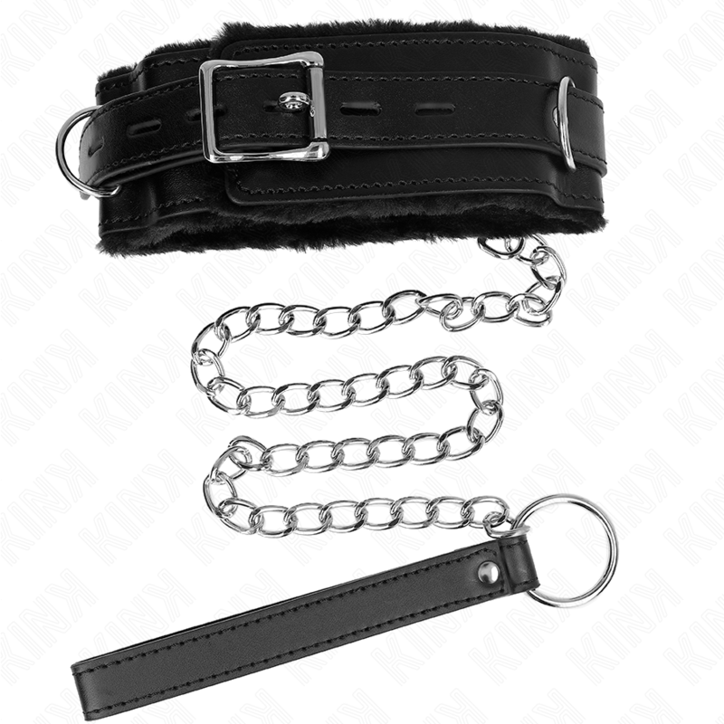 KINK - HALSBAND MIT LEINE 65 CM MIT EINSCHRÄNKUNGEN SCHWARZ 36-42 CM X 5,5 CM – Bild 4
