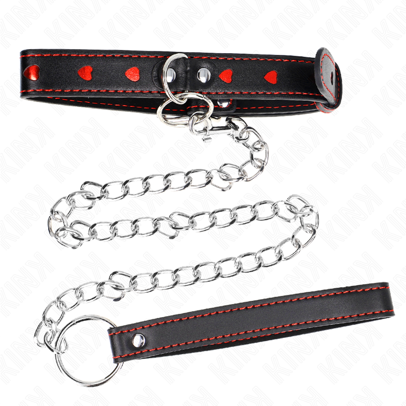 KINK - HALSKETTE MIT BAND 65 CM HERZDETAILS 52,5 X 2,5 CM – Bild 3