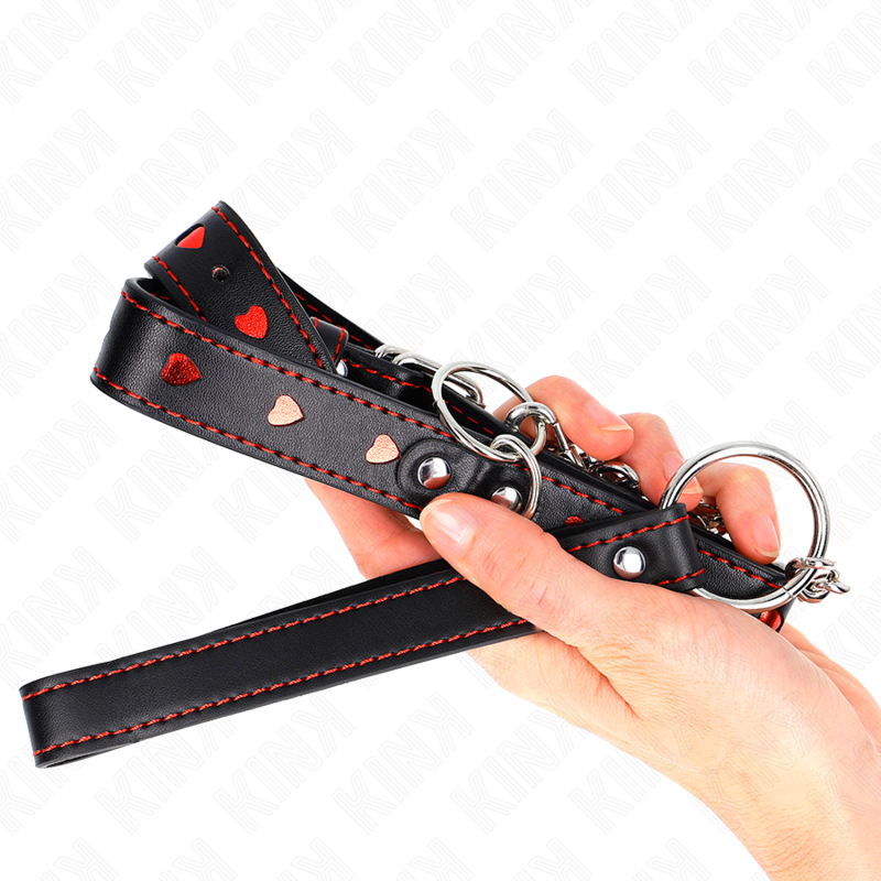 KINK - HALSKETTE MIT BAND 65 CM HERZDETAILS 52,5 X 2,5 CM – Bild 6