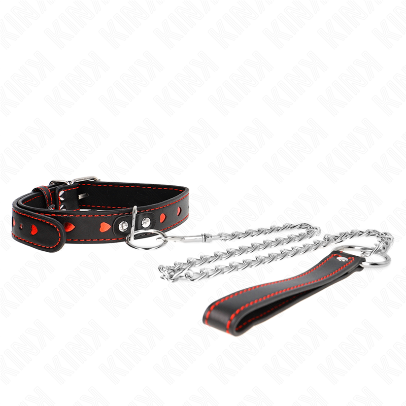 KINK - HALSKETTE MIT BAND 65 CM HERZDETAILS 52,5 X 2,5 CM – Bild 5