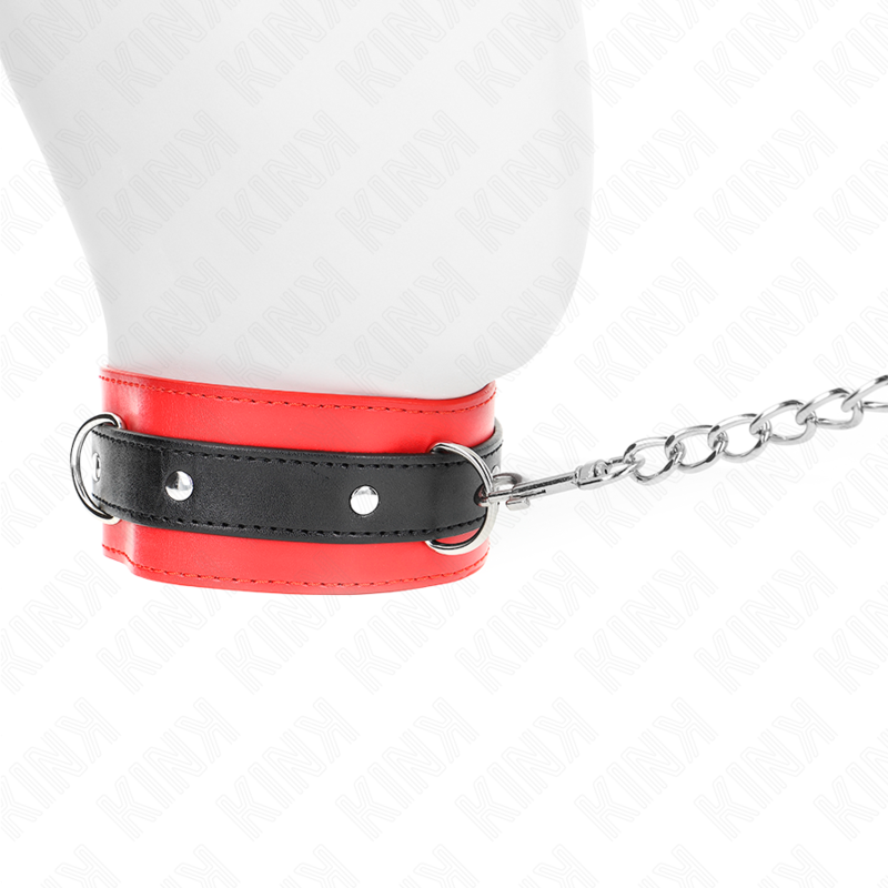 KINK - HALSBAND MIT GÜRTEL 65 CM MIT RIEMEN ROT 54 X 4,5 CM – Bild 3