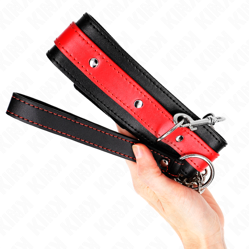 KINK - HALSKETTE MIT ROTEM BAND 65 CM VERSTELLBAR 36-43 CM X 5 CM – Bild 3