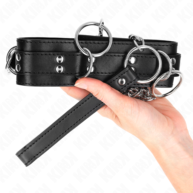 KINK - 3-RING-SKLAVEREI-HALSKETTE MIT BAND 80 CM 53 X 5 CM – Bild 4
