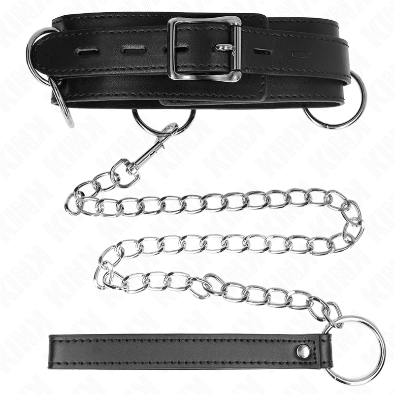 KINK - 3-RING-SKLAVEREI-HALSKETTE MIT BAND 80 CM 53 X 5 CM – Bild 6
