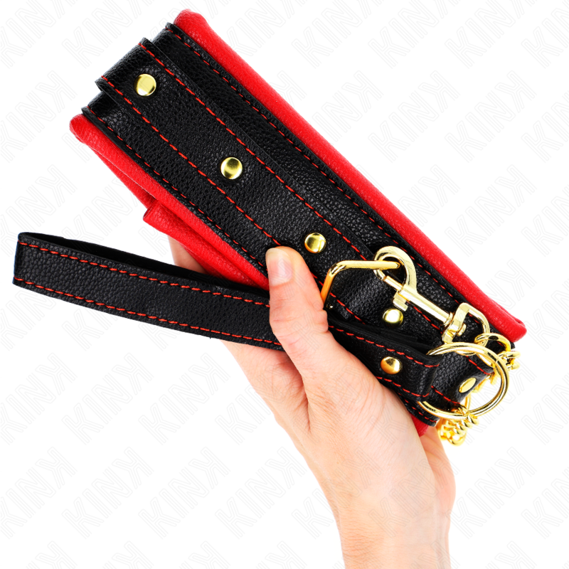 KINK - HALSKETTE MIT SCHWAMMKUNSTLEDERBAND MODELL 2 VERSTELLBAR 37-54 CM X 3 CM – Bild 4