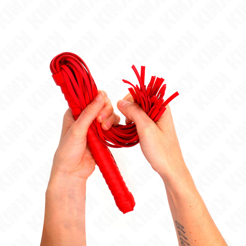 KINK - PEITSCHE MIT ROTEM STRUKTURIERTEM GRIFF 48,5 CM – Bild 3
