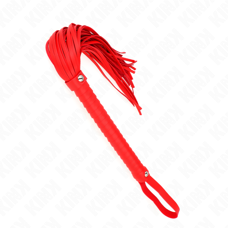 KINK - PEITSCHE MIT ROTEM STRUKTURIERTEM GRIFF 48,5 CM – Bild 4