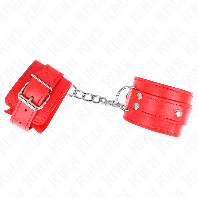 KINK - 3 D-RING HANDGELENKFESSELN VERSTELLBAR ROT 17,5-25 CM X 6 CM – Bild 3