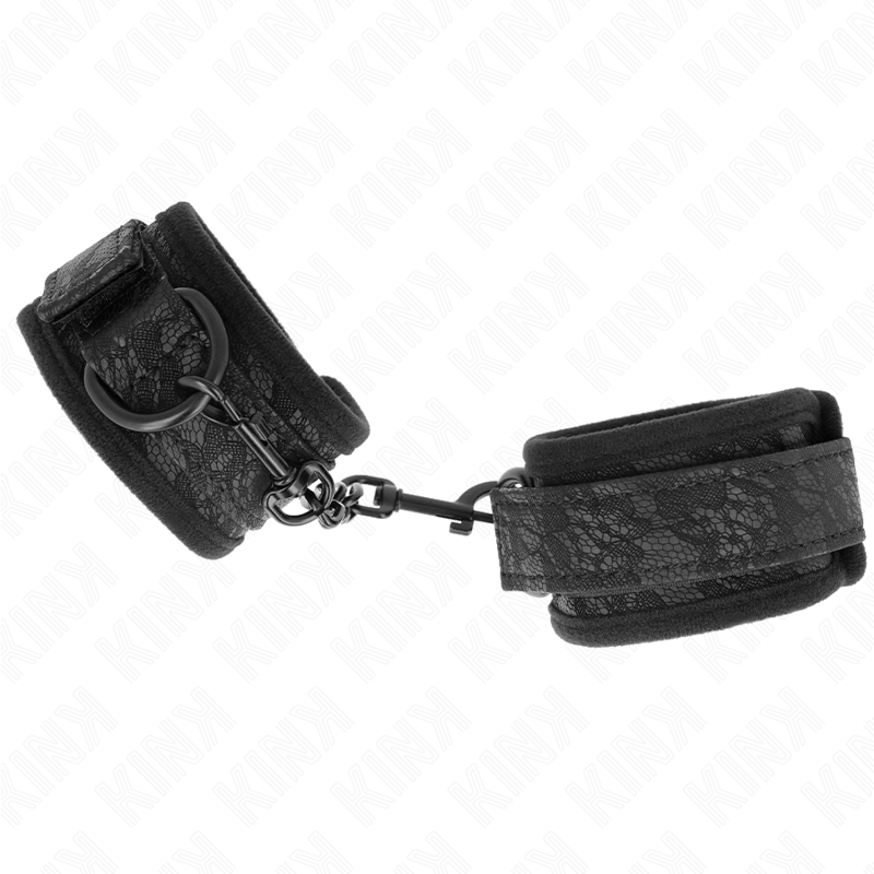 KINK - DARK LACE CUFFS NEOPRENE HANDGELENK MANSCHETTEN VERSTELLBAR SCHWARZ 20-29 CM X 5 CM – Bild 4