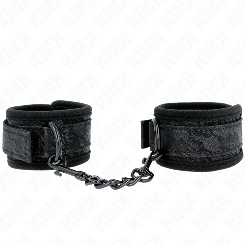 KINK - DARK LACE CUFFS NEOPRENE HANDGELENK MANSCHETTEN VERSTELLBAR SCHWARZ 20-29 CM X 5 CM – Bild 3